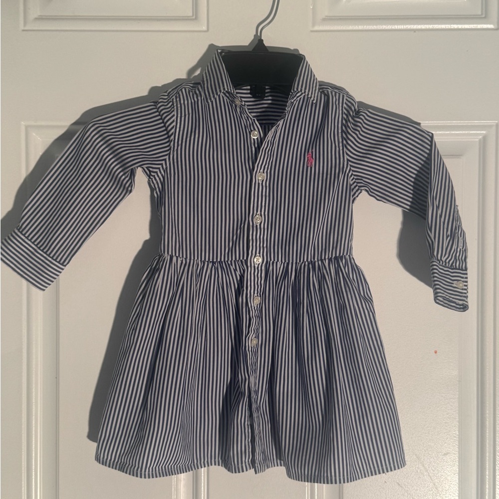 Polo by Ralph Lauren Blue and White Striped Shirt